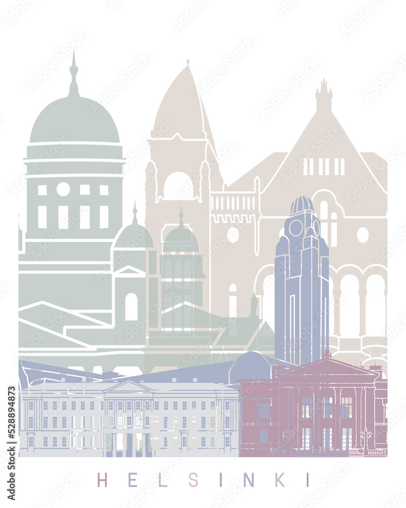 HELSINKI SKYLINE POSTER PASTEL HELSINKI SKYLINE POSTER PASTEL