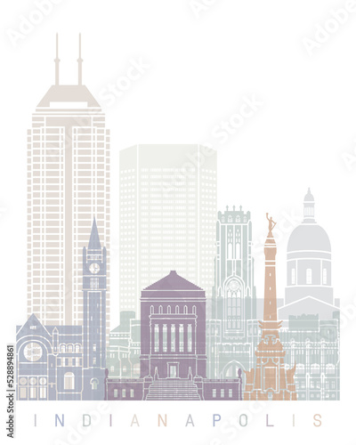 INDIANAPOLIS  SKYLINE POSTER PASTEL