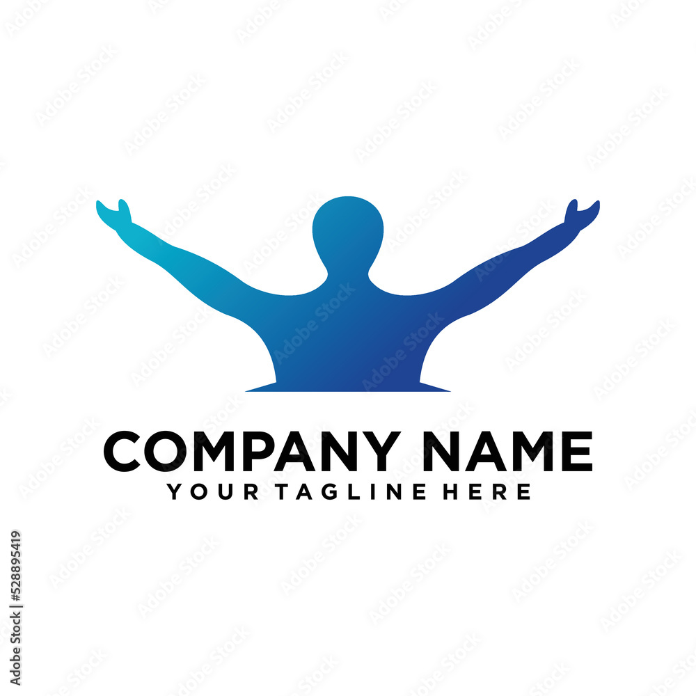 Fototapeta premium people idea logo vector design silhouette