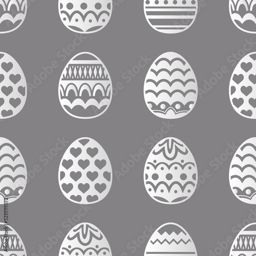 Seamless Eater egg pattern in paper cut style.