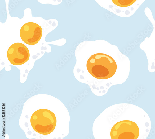 Fried eggs seamless pattern.