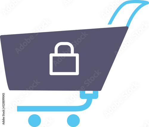 Unique Locked Cart Vector Icon