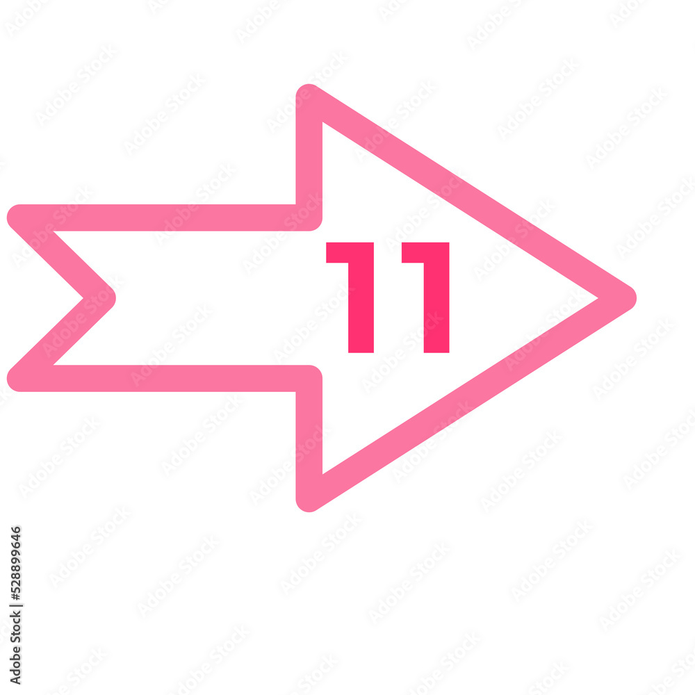 Bullet points for presentation. Pin with number 11 Bullet points for presentation. Pin with number 11