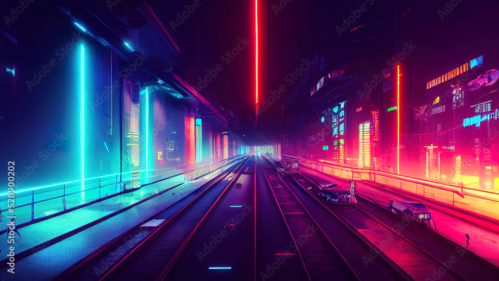 An Animated Animation Of A Futuristic City Background, 3d Rendering  Futuristic Cyberpunk City With Blue And Pink Light Trail, Hd Photography  Photo, Cyberpunk Background Image And Wallpaper for Free Download