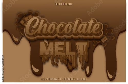 Chocolate Melt Editable Text Effect 3d Emboss Cartoon Style Design