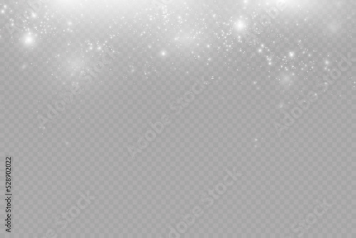 Realistic falling snow.Christmas background.Isolated on transparent background.