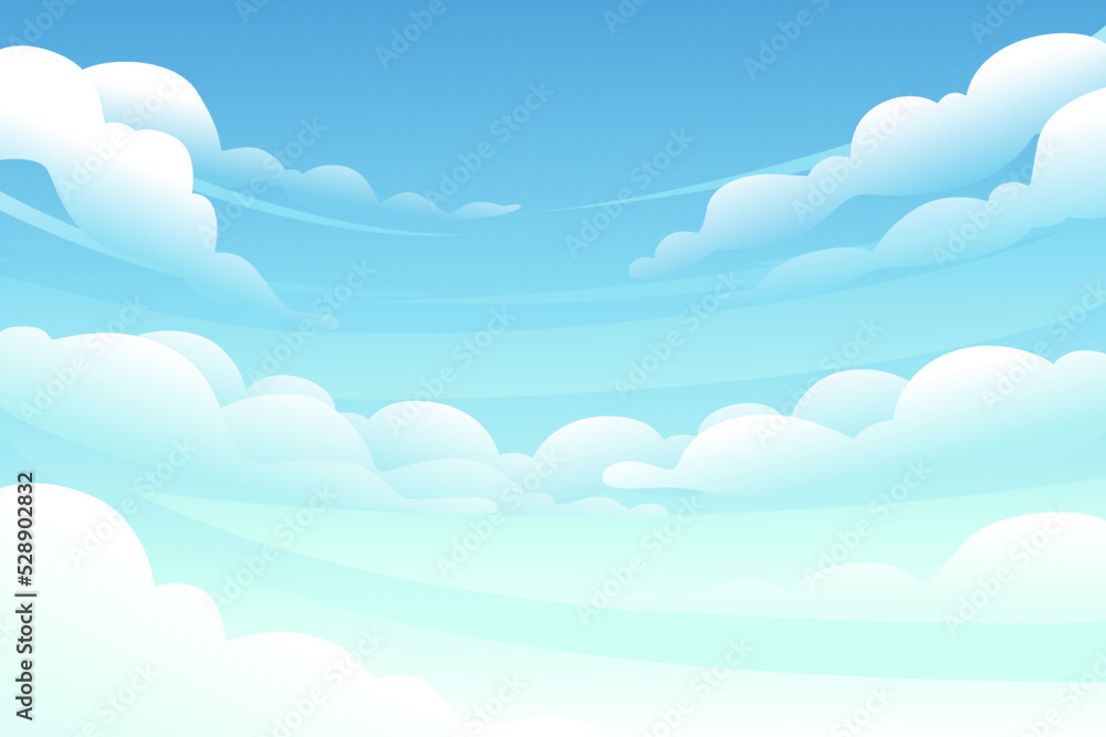 Dawn sky with clounds background daytime vector wide horizontal illustration