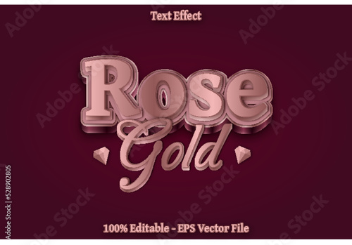 Rose Gold Editable Text Effect 3d Emboss Gradient Style Design