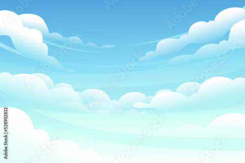 Dawn sky with clounds background daytime vector wide horizontal illustration