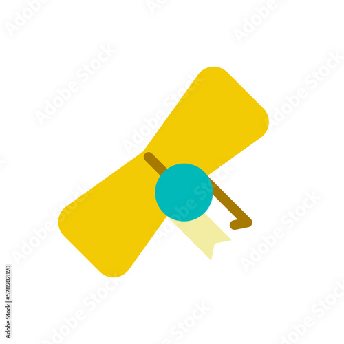 yellow diploma with blue seal clip art preview