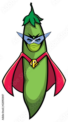 Peas Superhero Mascot