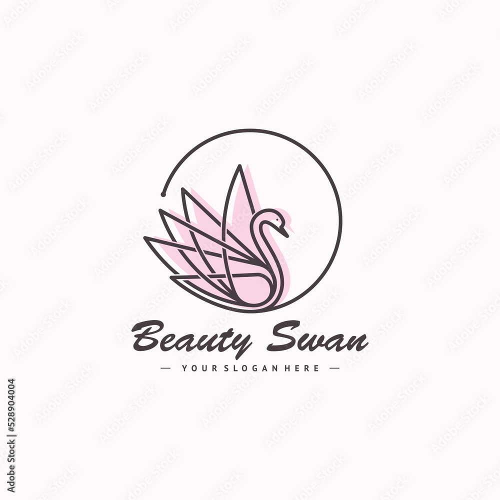 Beauty swan logo design vector with modern concept