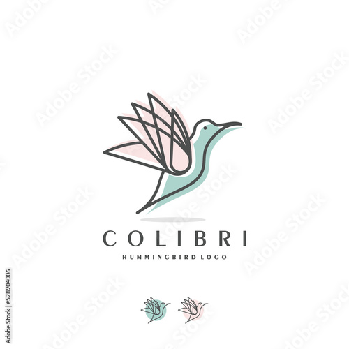 Colibri logo design vector with creative idea