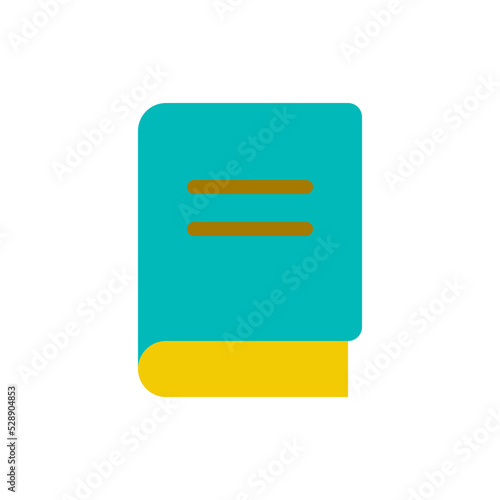 Closed book flat color ui icon. Educational material. Learning resource. School library. Knowledge. Simple filled element for mobile app. Colorful solid pictogram. Vector isolated RGB illustration