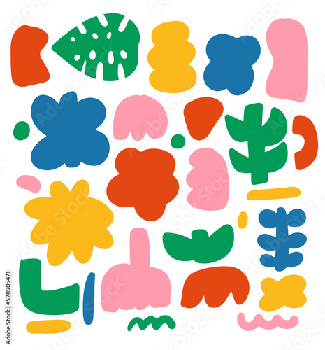 Organic shape flower stuff cute colorful pattern cute illustration suitable for fabric