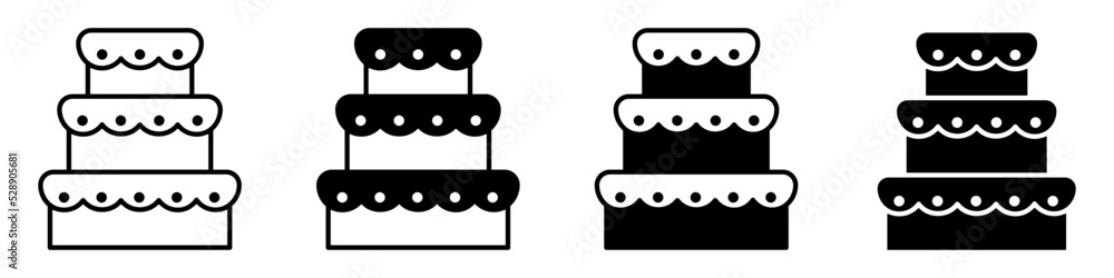 Cake icon vector set. dessert illustration sign collection. sweet symbol or logo. Cake icon vector set. dessert illustration sign collection. sweet symbol or logo.
