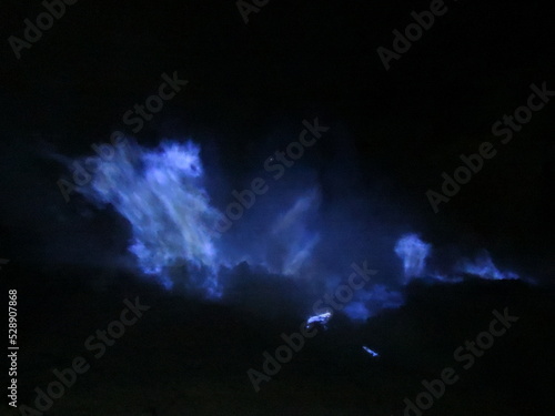 Blue fire Kawah Ijen is a crater lake that contains acid and located in the peak of Mount Ijen. The deep of this lake is around 5.466 hectares.  © Optimistic Fish