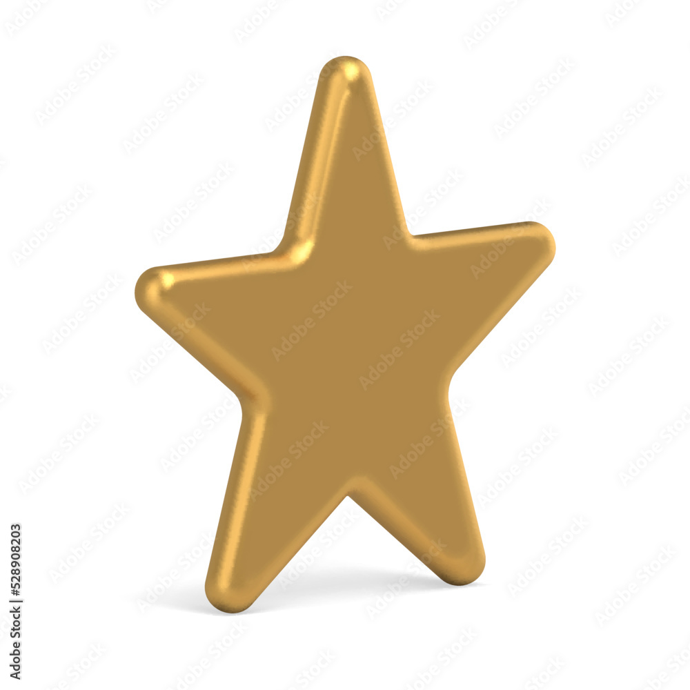 Luxury glossy slim golden five pointed star festive decorative design isometric vector illustration Luxury glossy slim golden five pointed star festive decorative design isometric vector illustration
