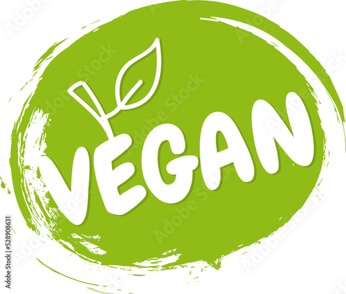 Vegan Food grunge stamp. Vegetarian badge. Vector illustration.