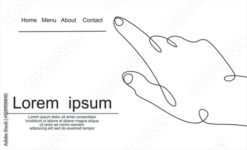continuous line drawing of hand pointing finger 