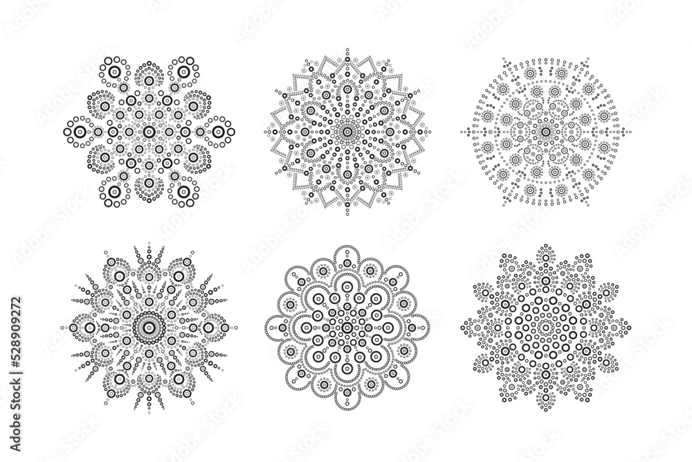 Set of mandala for design or mehndi Set of mandala for design or mehndi