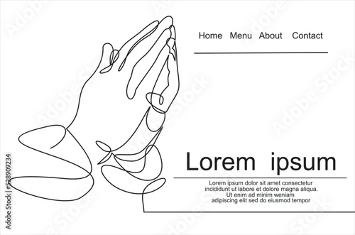Two Hands Pressed Together in Prayer Position. Action for Prayer, Gratitude, Greeting and Thankful Isolated on White Background