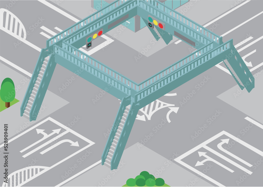 アイソメトリックな歩道橋 Stock ベクター | Adobe Stock