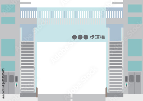 歩道橋に設置されたエレベーター