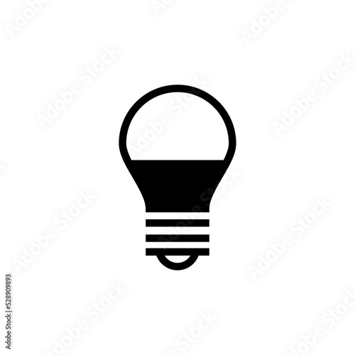 Led light bulb icon isolated on white background photo