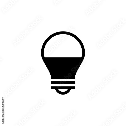 Led light bulb icon isolated on white background