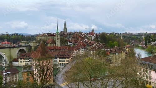 Iconic Bern cityscape from Aargauerstalden, Switzerland photo