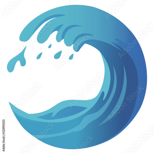 Wave Ocean Logo Flat Design Template Illustration Icon