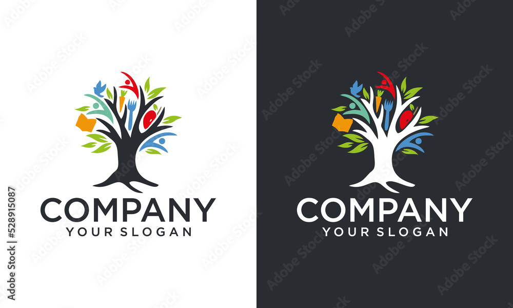 Coloured logotype template concept. Abstract colorful label. Silhouette