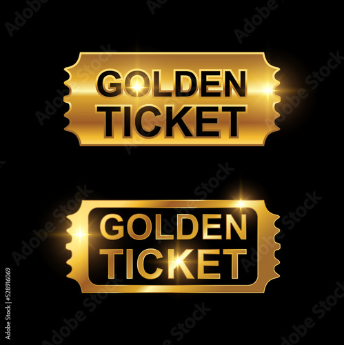 Golden Ticket Logo Vector Illustration