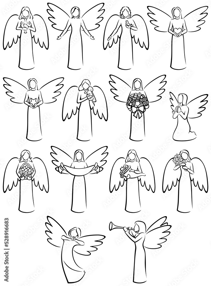 Angels Line Art Set