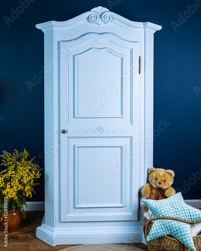 Blue painted furniture after renovation has second life photo