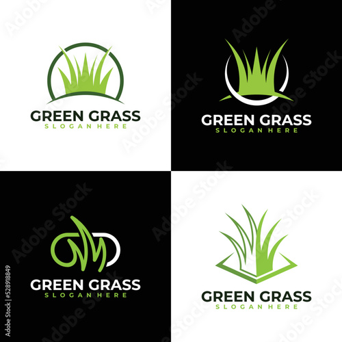 set of grass logo icon vector design template