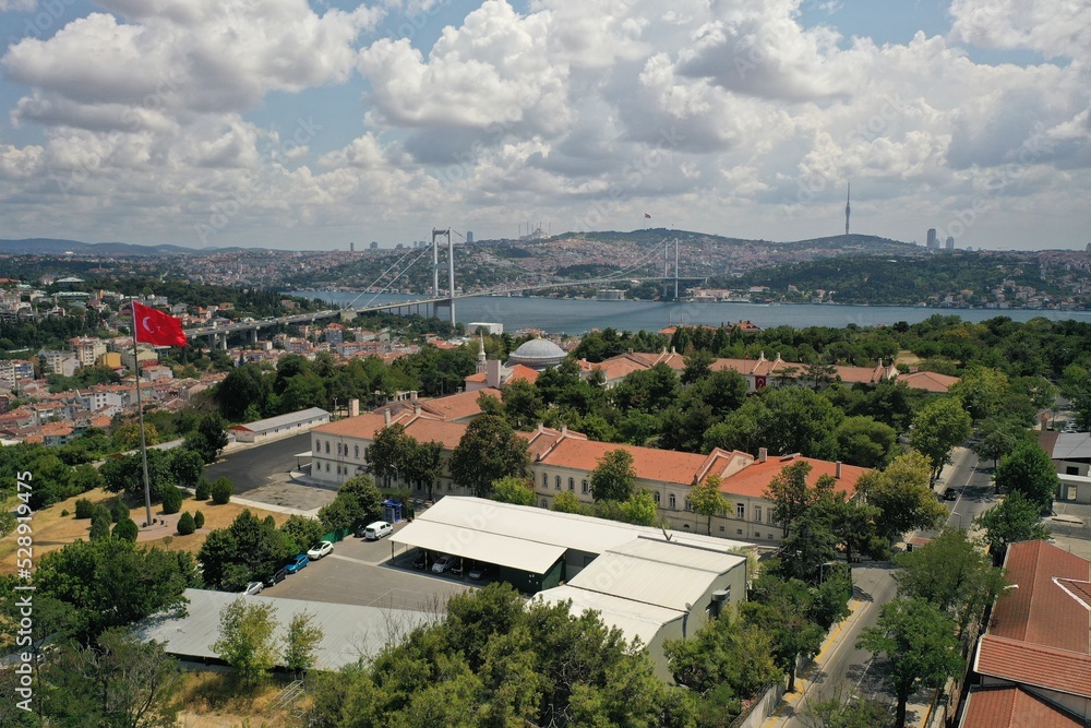 Drone view from the top, unique istanbul view