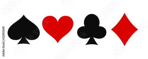 Set of card suits icon isolated on white background