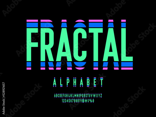 abstract style alphabet design with uppercase, numbers and symbols