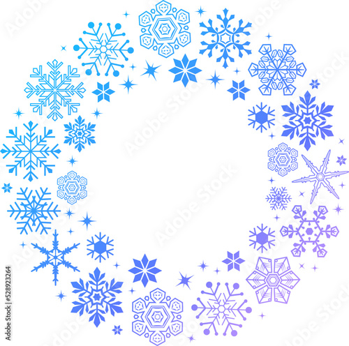 リース_雪の結晶_ベクターイラスト
