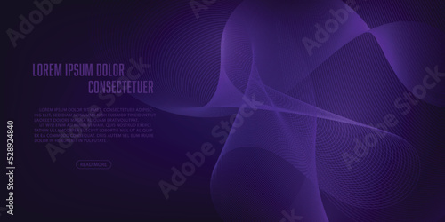 Vector line wave element with abstract banner background.