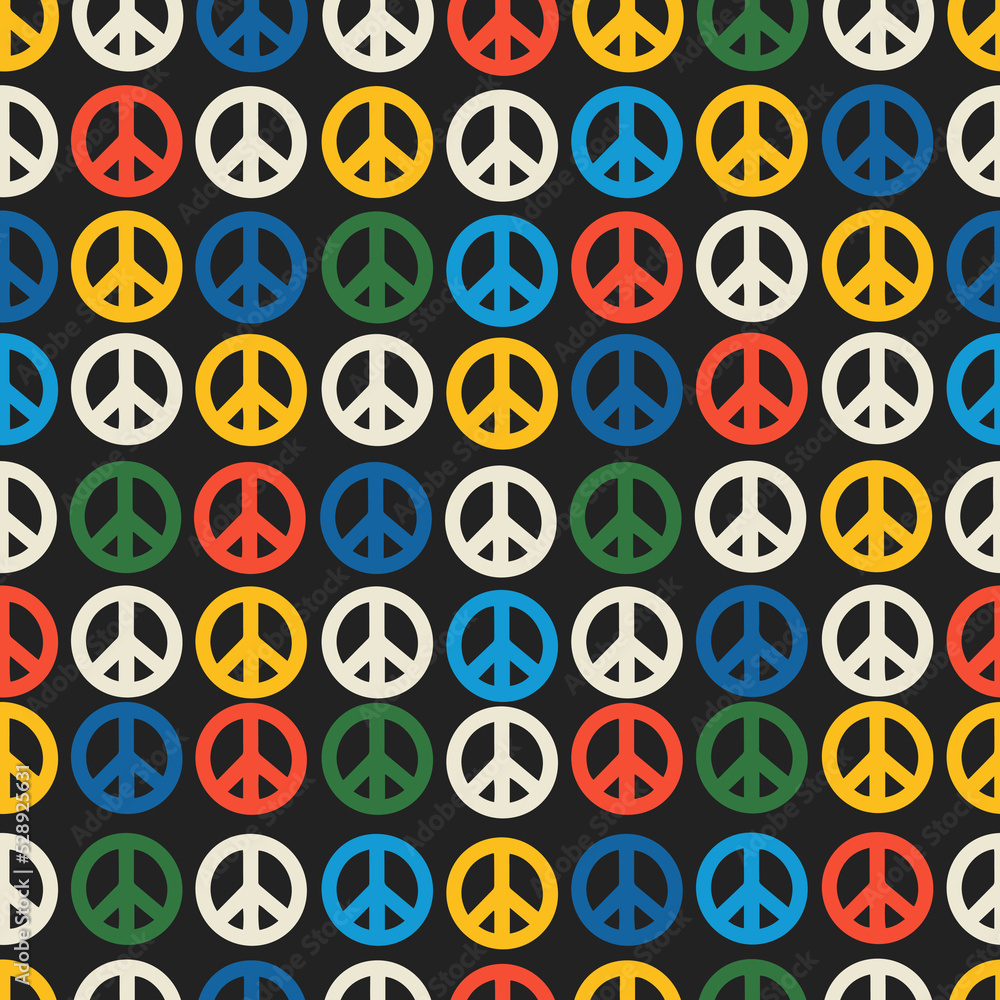 Hand drawn seamless pattern of symbol of peace. Abstract background with hand drawn doodle shapes. Hand drawn seamless pattern of symbol of peace. Abstract background with hand drawn doodle shapes.