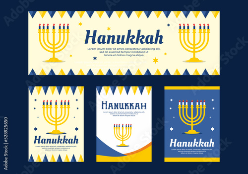 Hanukkah event social media ads banner design