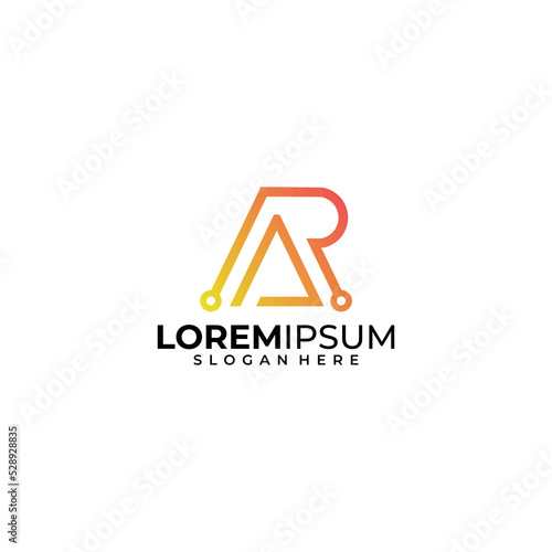 Letter AR RA logo icon design template elements