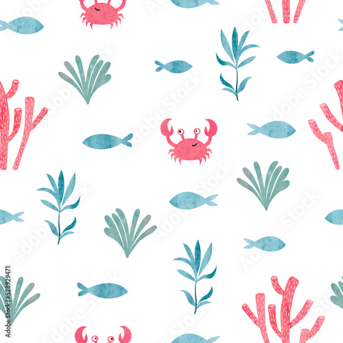 Seamless sea pattern with c...