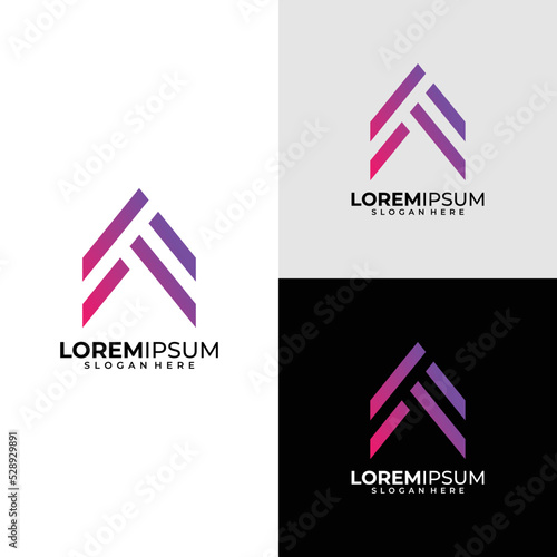 Letter AT TA logo icon design template elements