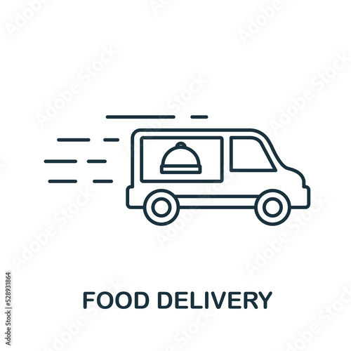 Food Delivery icon. Simple element from new normality collection. Filled monochrome Food Delivery icon for templates, infographics and banners