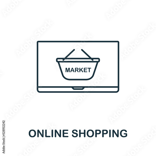Online Shopping icon. Simple element from new normality collection. Filled monochrome Online Shopping icon for templates, infographics and banners