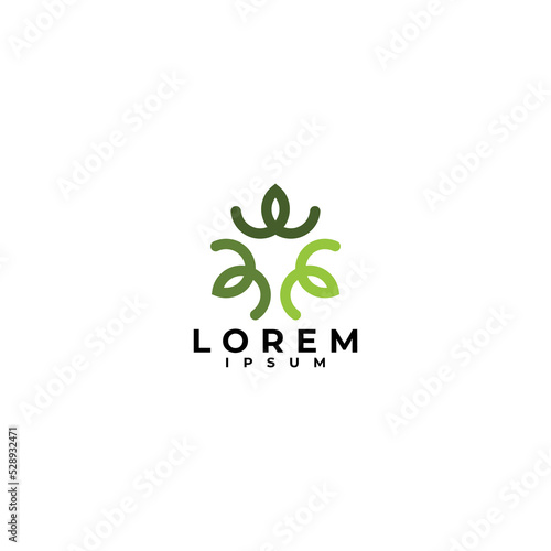 green bloom logo vector design illustration